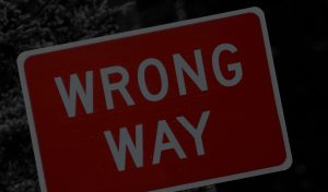 "Wrong way" sign